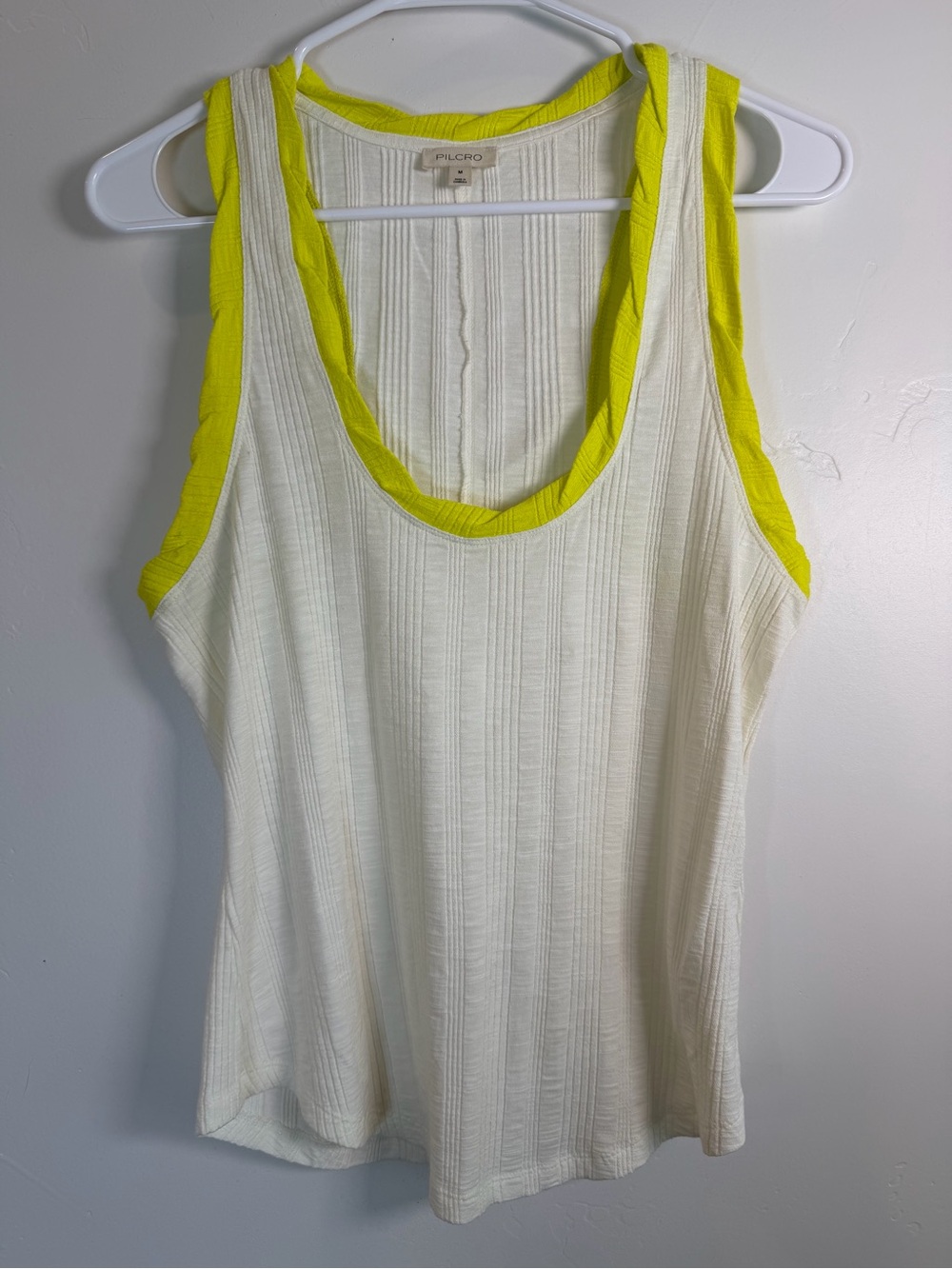 Pilcro Anthropologie Ribbed Tank Top Neon Trim Racerback Medium